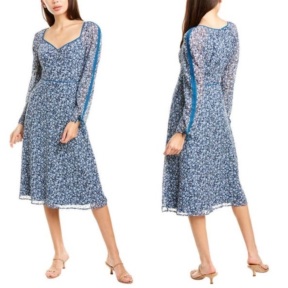 NEW Ali & Jay Blue Floral Field Flowers Midi Dress - Picture 3 of 13